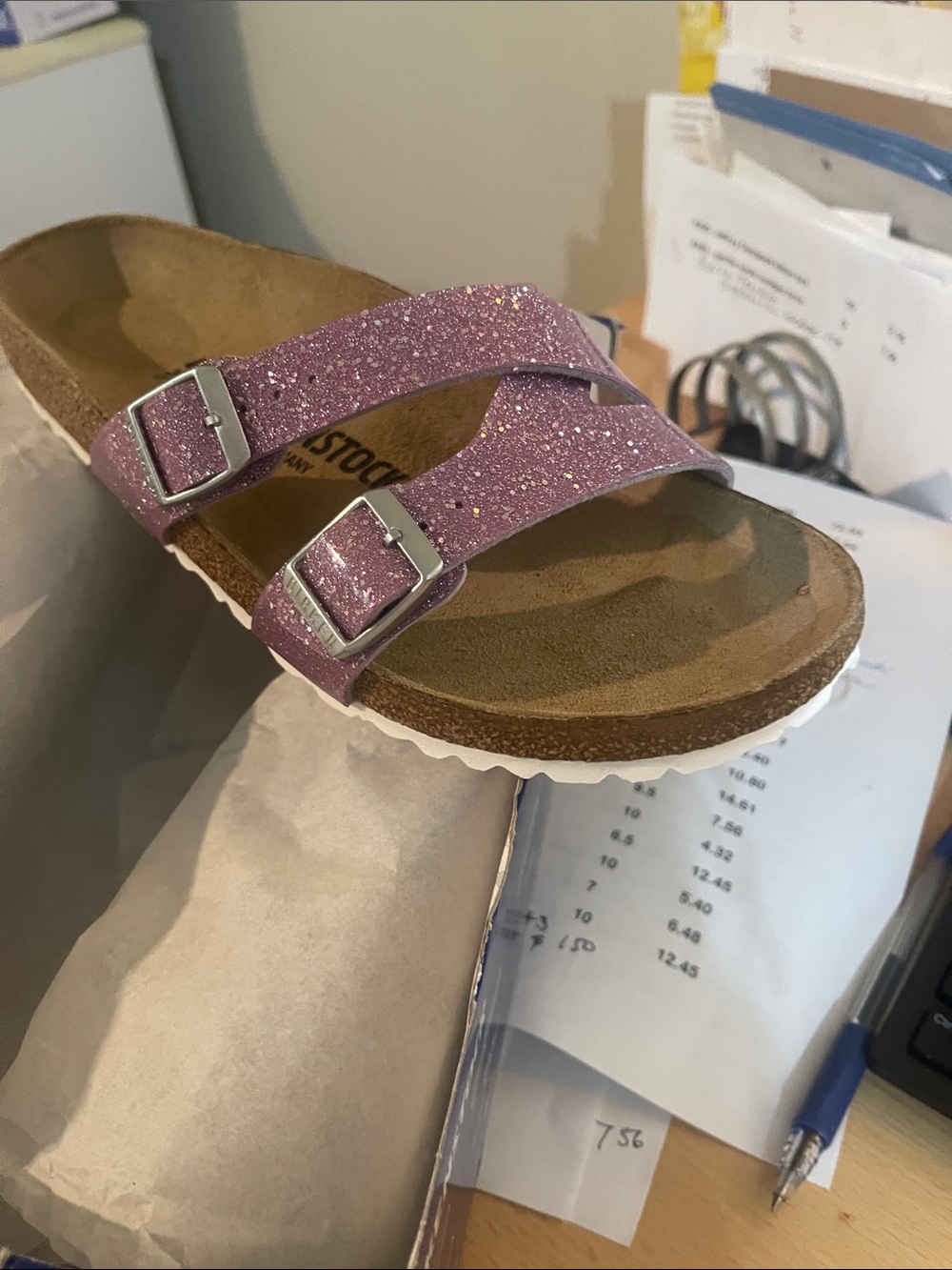 Birkenstock yao balance slide sandals purple lavender nib 40/9 - Picture 3 of 4